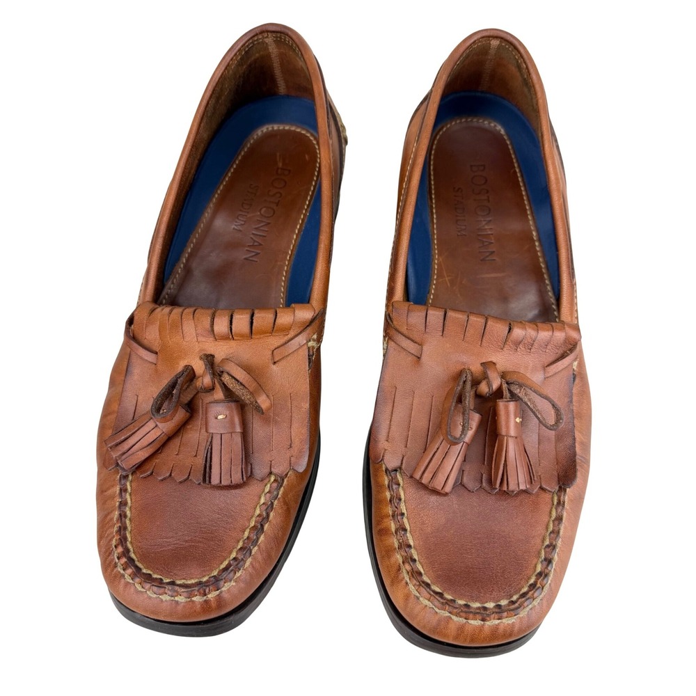 Bostonian Stadium Mens Tan Leather Tassel Kiltie Loafers Size‎ 9 M 21623 Brazil